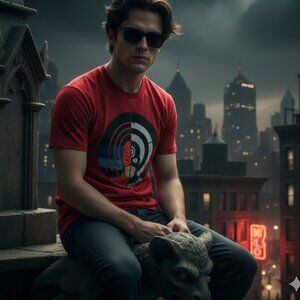 🎯 We Love Fine Marvel Daredevil Bullseye Tee S 🎯